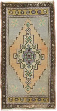 El Dokuma Vintage Halı - 46 cm x 88 cm