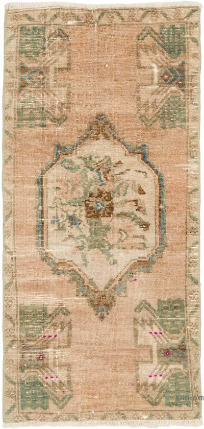 Alfombra Vintage Turca Anudada a Mano - 49 cm x 104 cm