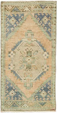 Alfombra Vintage Turca Anudada a Mano - 44 cm x 86 cm