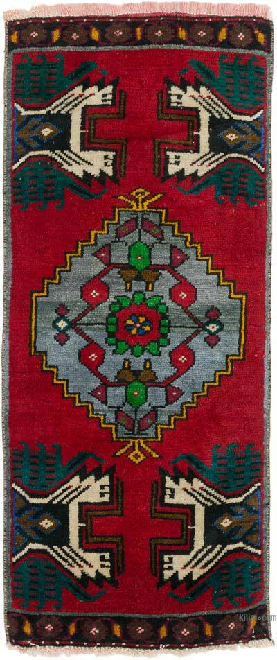 Alfombra Vintage Turca Anudada a Mano - 46 cm x 108 cm