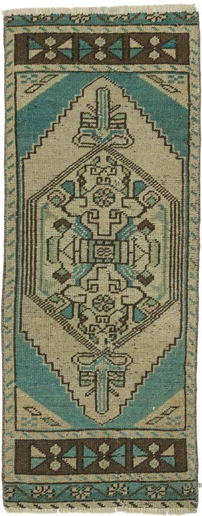 Alfombra Vintage Turca Anudada a Mano - 42 cm x 103 cm