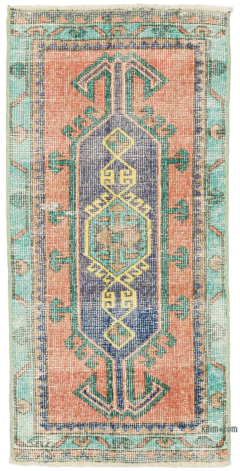 Alfombra Vintage Turca Anudada a Mano - 49 cm x 101 cm - K0076229