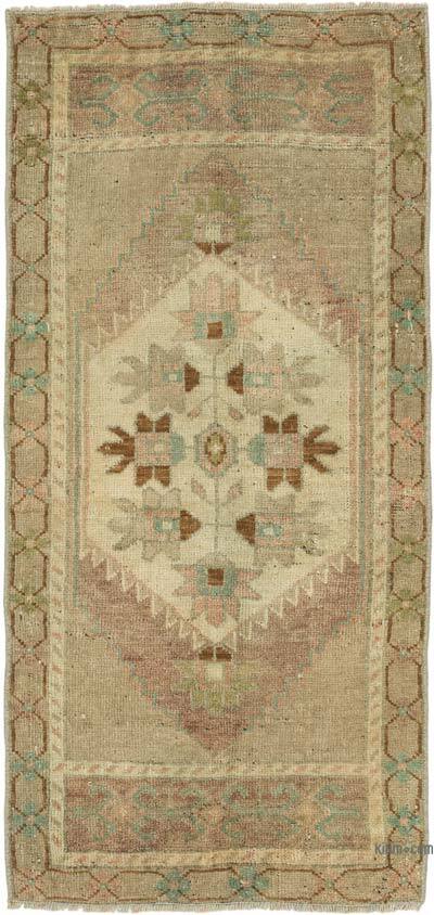 Alfombra Vintage Turca Anudada a Mano - 53 cm x 113 cm