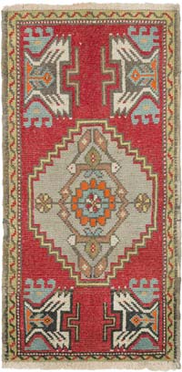 El Dokuma Vintage Halı - 53 cm x 103 cm