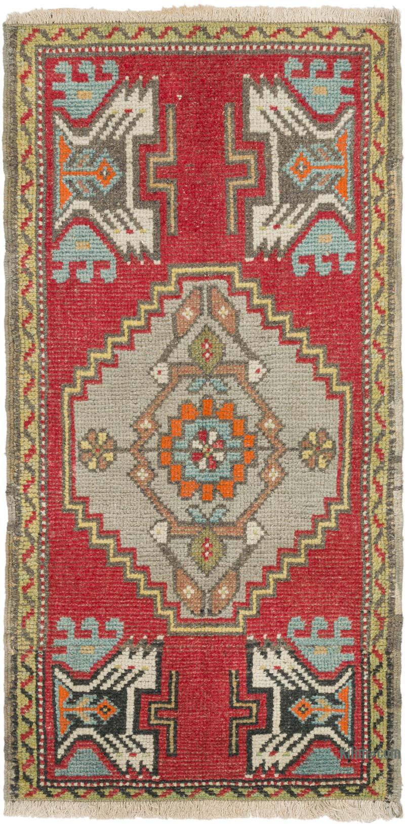Alfombra Vintage Turca Anudada a Mano - 53 cm x 103 cm - K0076245