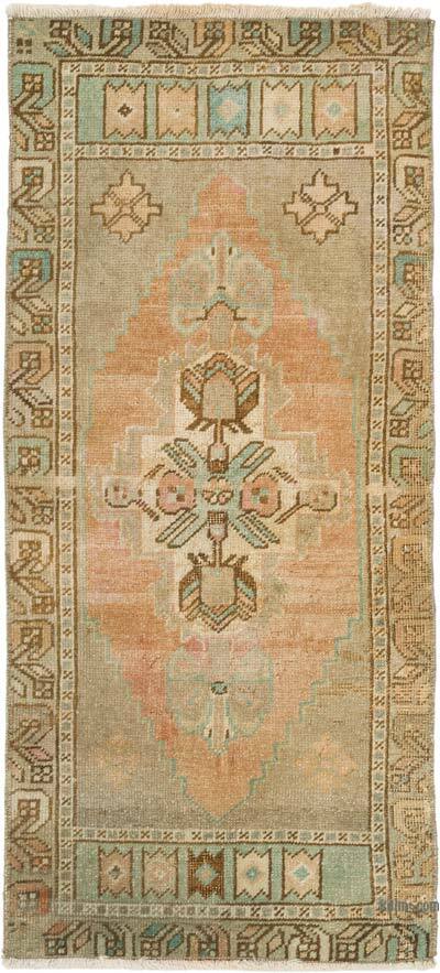 Alfombra Vintage Turca Anudada a Mano - 45 cm x 99 cm