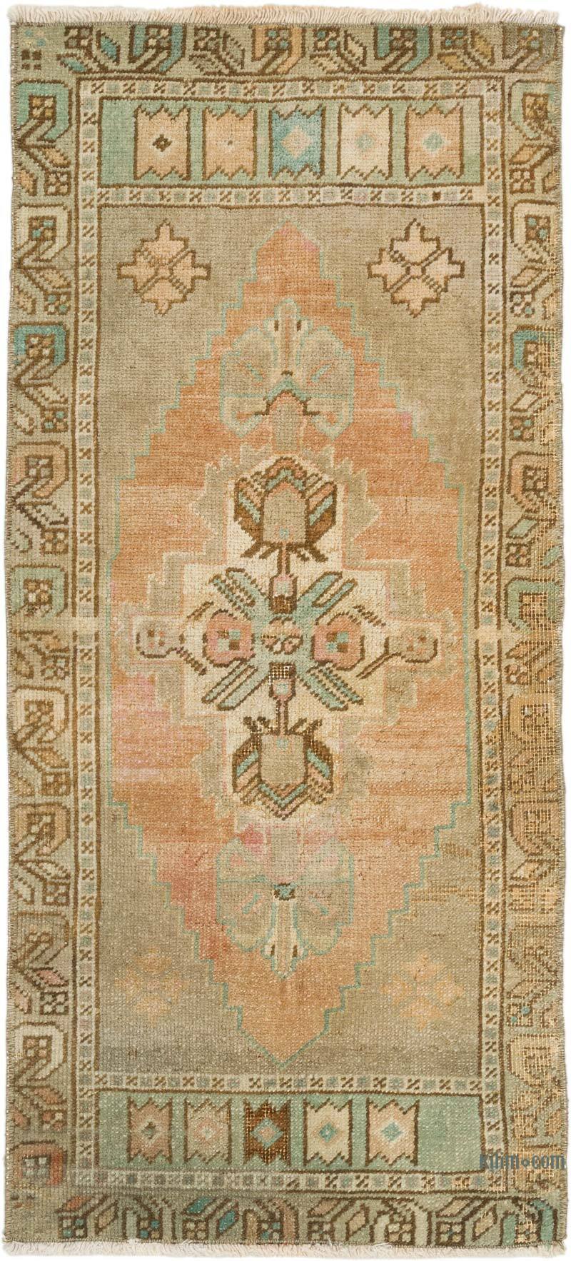 Alfombra Vintage Turca Anudada a Mano - 45 cm x 99 cm - K0076250