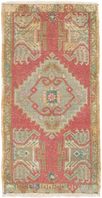 El Dokuma Vintage Halı - 53 cm x 99 cm