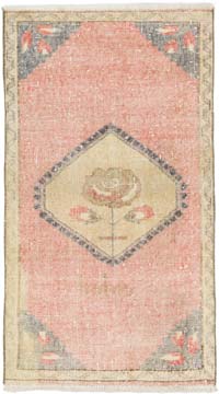 El Dokuma Vintage Halı - 64 cm x 112 cm