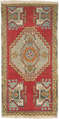 El Dokuma Vintage Halı - 53 cm x 105 cm