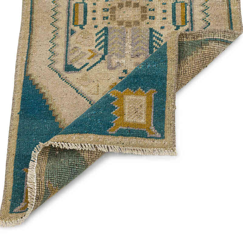 Vintage Turkish Hand-Knotted Rug - 1' 4" x 3' 1" (16" x 37") - K0076272