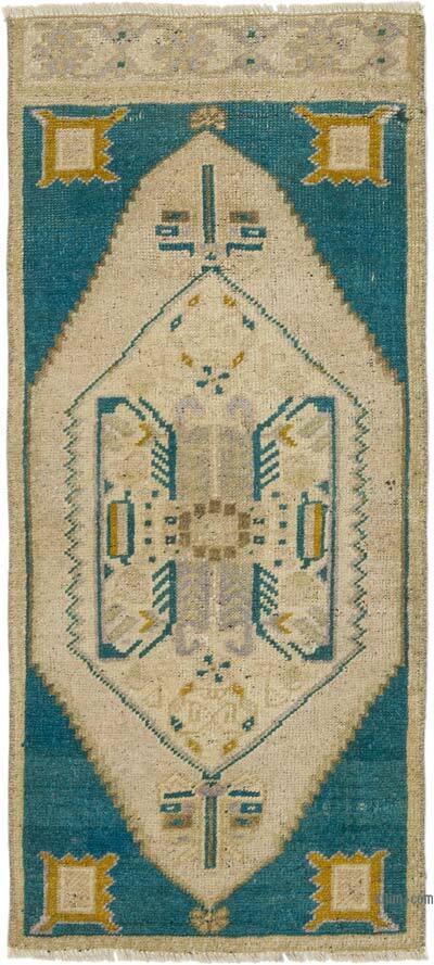 Alfombra Vintage Turca Anudada a Mano - 41 cm x 93 cm