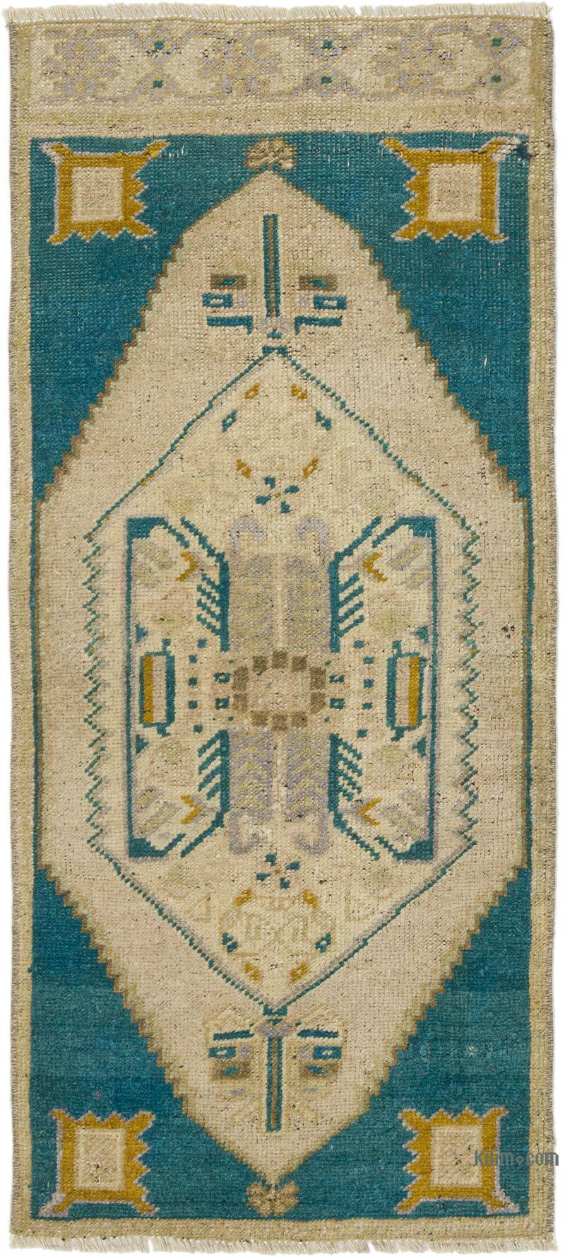 Vintage Turkish Hand-Knotted Rug - 1' 4" x 3' 1" (16" x 37") - K0076272