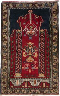 Vintage Turkish Hand-Knotted Rug - 1' 9