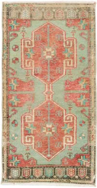 El Dokuma Vintage Halı - 53 cm x 100 cm