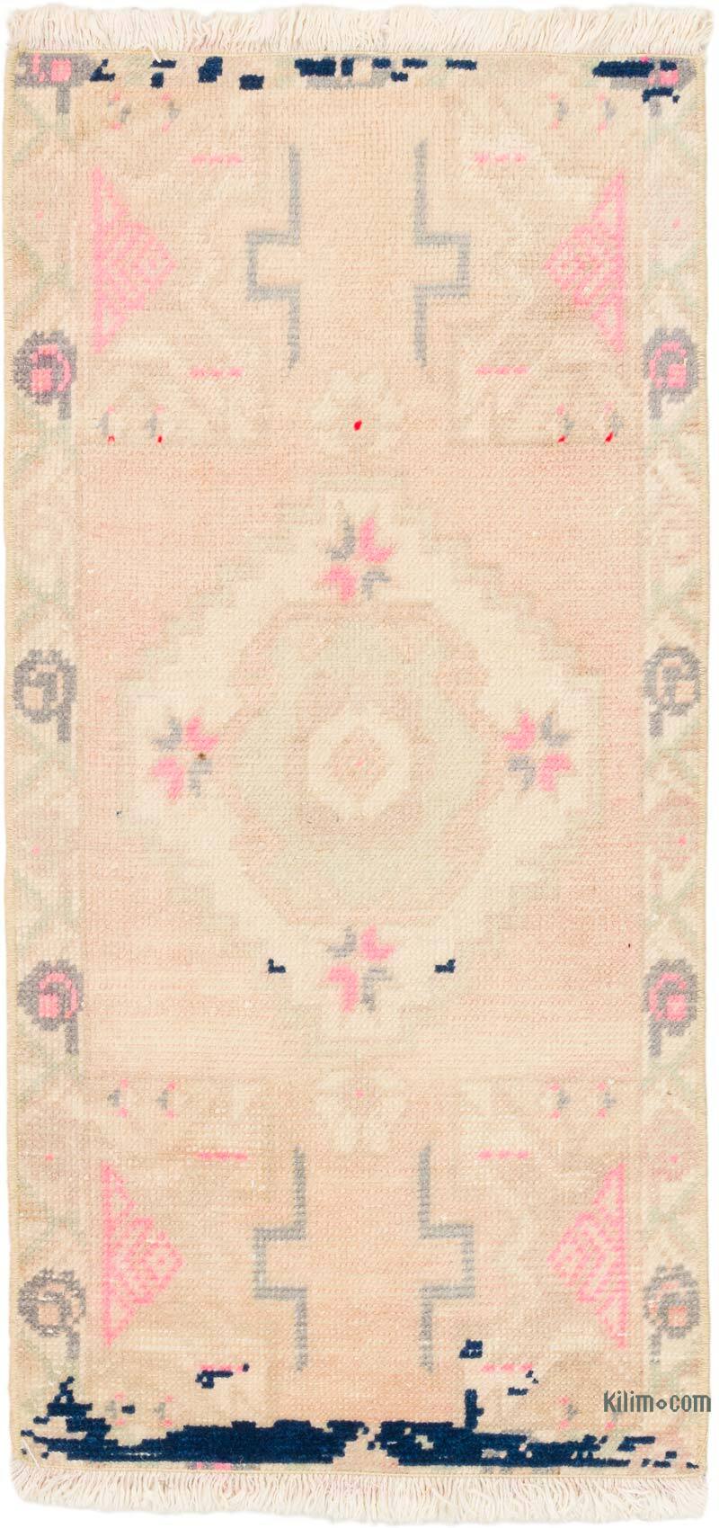 Vintage Turkish Hand-Knotted Rug - 1' 7" x 3' 2" (19" x 38") - K0076376
