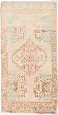 El Dokuma Vintage Halı - 48 cm x 96 cm