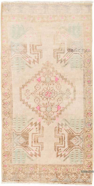Vintage Turkish Hand-Knotted Rug - 1' 7" x 3' 2" (19" x 38")