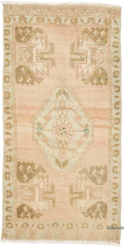 Alfombra Vintage Turca Anudada a Mano - 52 cm x 104 cm