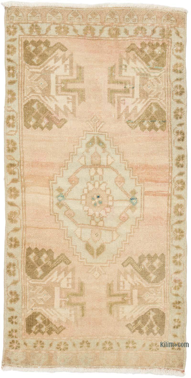 Alfombra Vintage Turca Anudada a Mano - 52 cm x 104 cm - K0076381