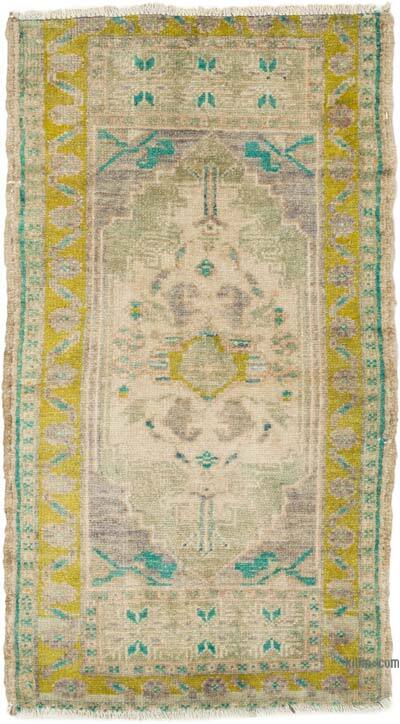 Alfombra Vintage Turca Anudada a Mano - 51 cm x 92 cm
