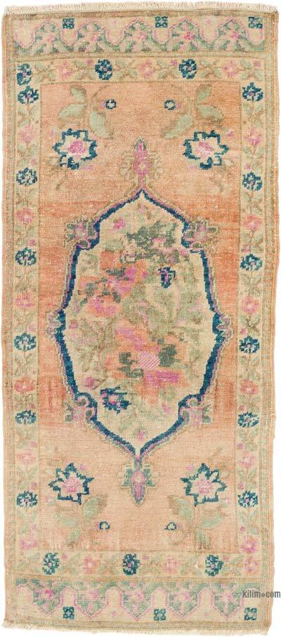 Alfombra Vintage Turca Anudada a Mano - 52 cm x 116 cm