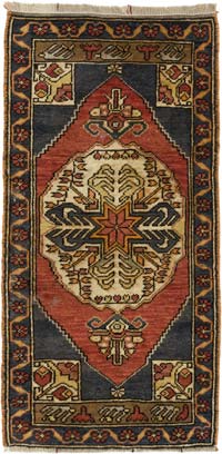 El Dokuma Vintage Halı - 52 cm x 104 cm