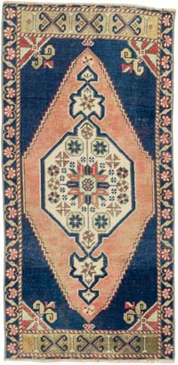 El Dokuma Vintage Halı - 52 cm x 110 cm