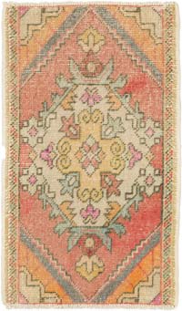 Alfombra Vintage Turca Anudada a Mano - 51 cm x 86 cm