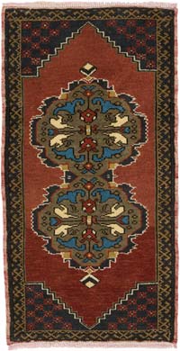 El Dokuma Vintage Halı - 53 cm x 102 cm