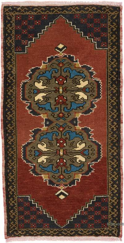 Alfombra Vintage Turca Anudada a Mano - 53 cm x 102 cm