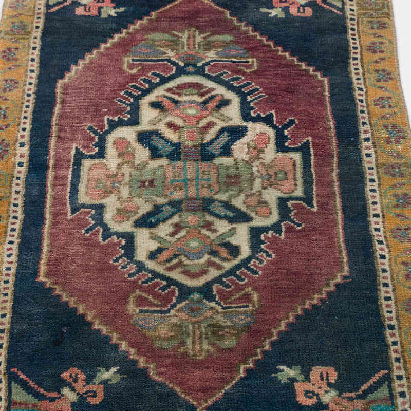El Dokuma Vintage Halı - 50 cm x 87 cm - K0076405