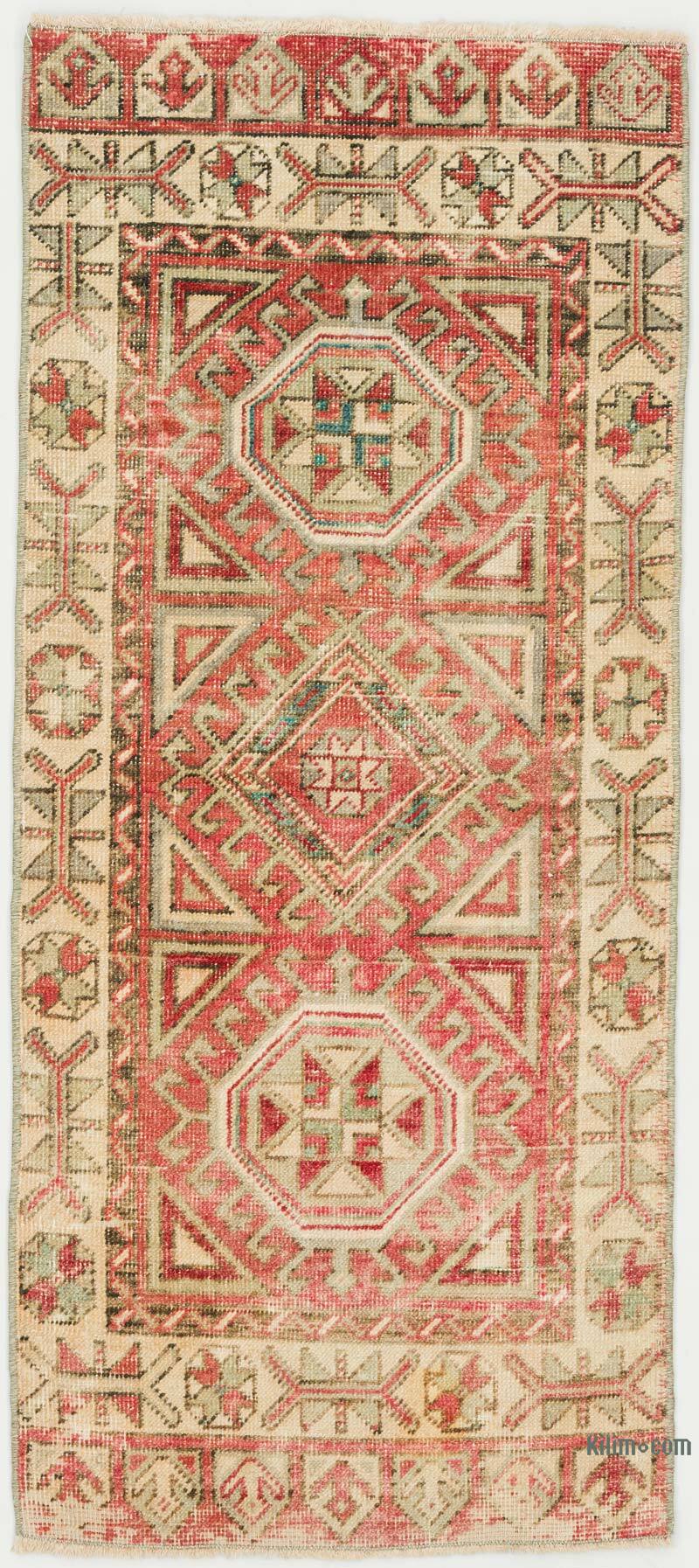Alfombra Vintage Turca Anudada a Mano - 53 cm x 122 cm - K0076406