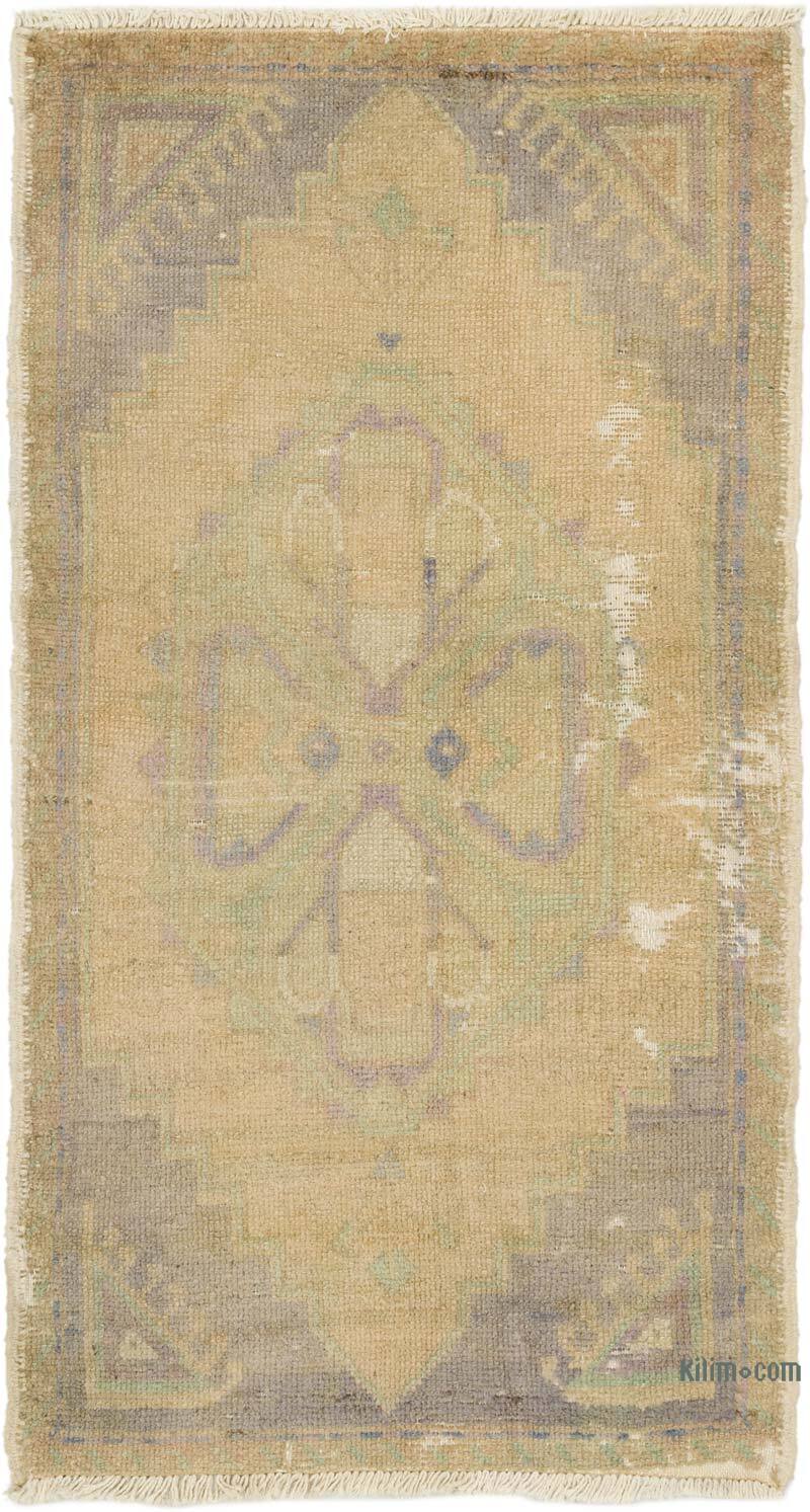 Alfombra Vintage Turca Anudada a Mano - 56 cm x 101 cm - K0076410
