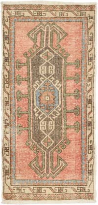 El Dokuma Vintage Halı - 49 cm x 102 cm