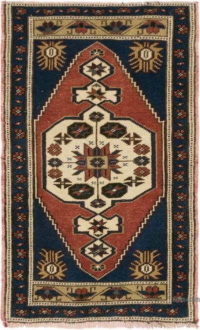 El Dokuma Vintage Halı - 63 cm x 101 cm