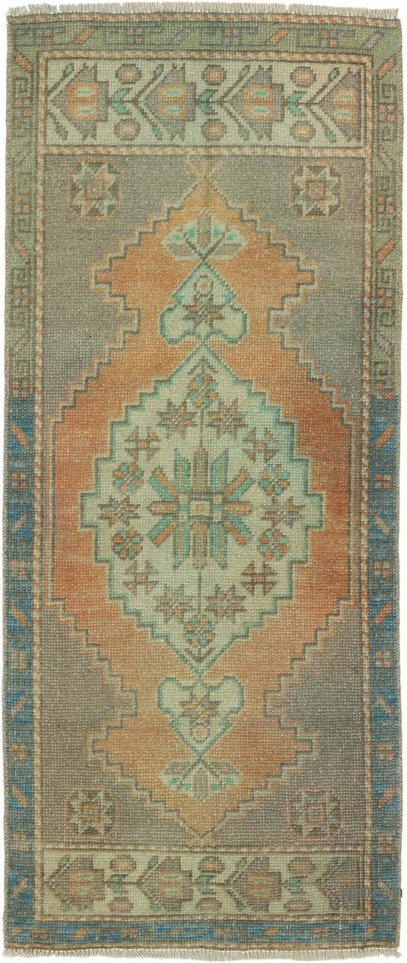 Alfombra Vintage Turca Anudada a Mano - 48 cm x 114 cm - K0076417