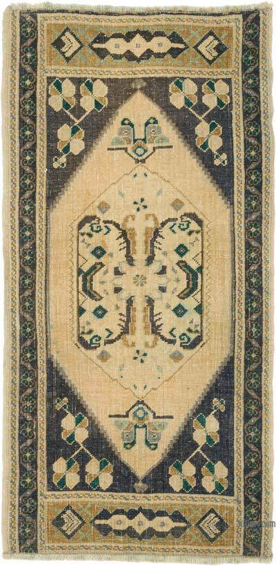 Alfombra Vintage Turca Anudada a Mano - 47 cm x 94 cm