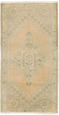 Vintage Turkish Hand-Knotted Rug - 1' 8" x 3' 2" (20" x 38")