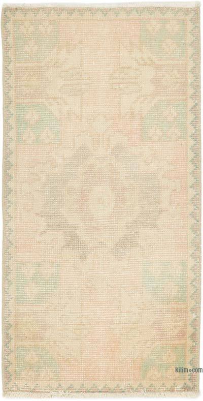 Vintage Turkish Hand-Knotted Rug - 1' 7" x 2' 11" (19" x 35")