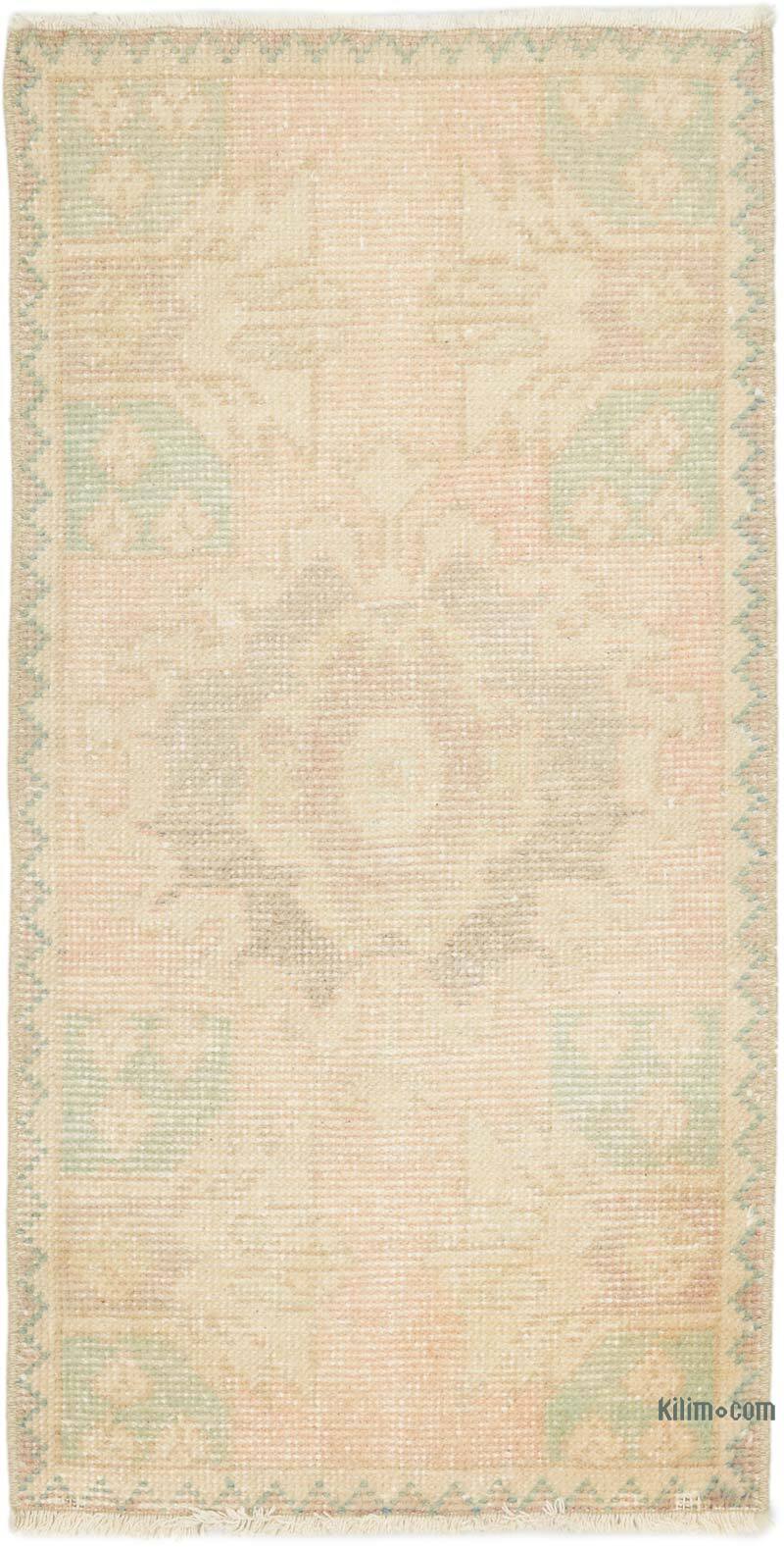 Alfombra Vintage Turca Anudada a Mano - 47 cm x 90 cm - K0076424