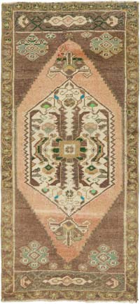 El Dokuma Vintage Halı - 52 cm x 113 cm