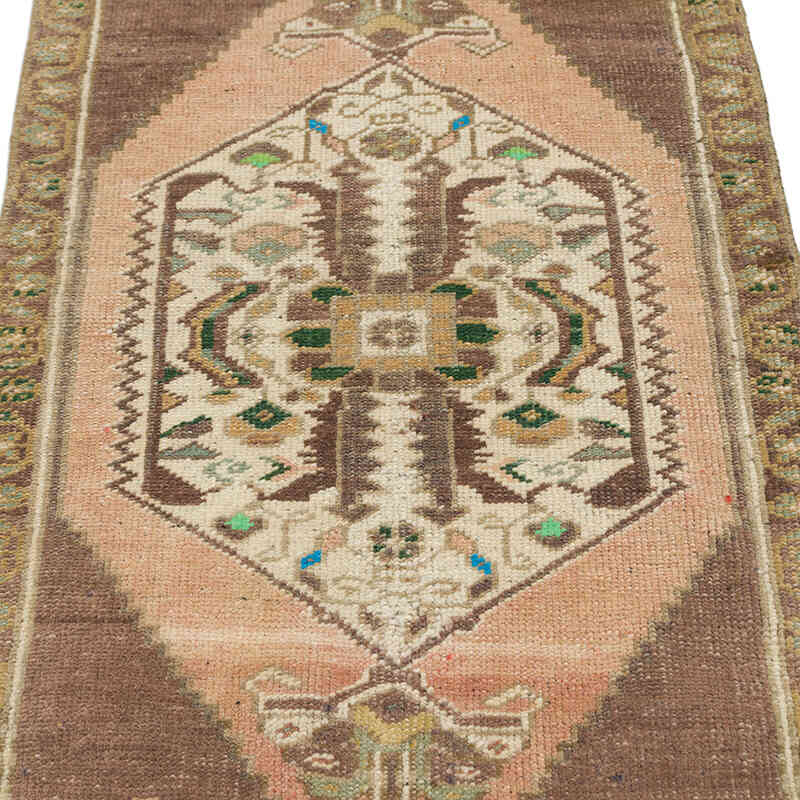 El Dokuma Vintage Halı - 52 cm x 113 cm - K0076432