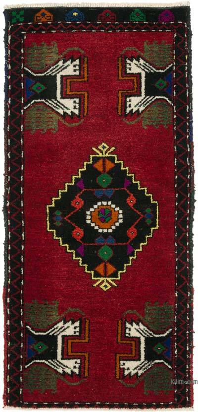 Alfombra Vintage Turca Anudada a Mano - 51 cm x 109 cm