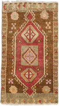 El Dokuma Vintage Halı - 52 cm x 90 cm