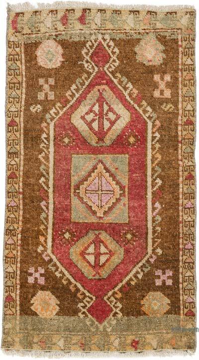 Alfombra Vintage Turca Anudada a Mano - 52 cm x 90 cm