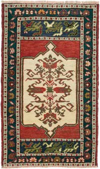 El Dokuma Vintage Halı - 54 cm x 94 cm