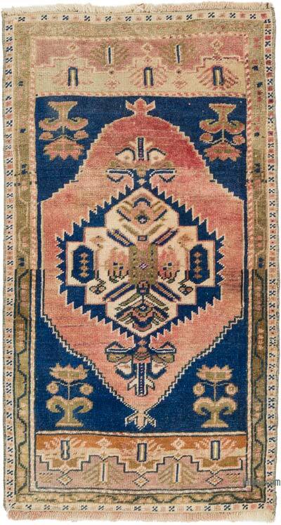 Alfombra Vintage Turca Anudada a Mano - 59 cm x 110 cm