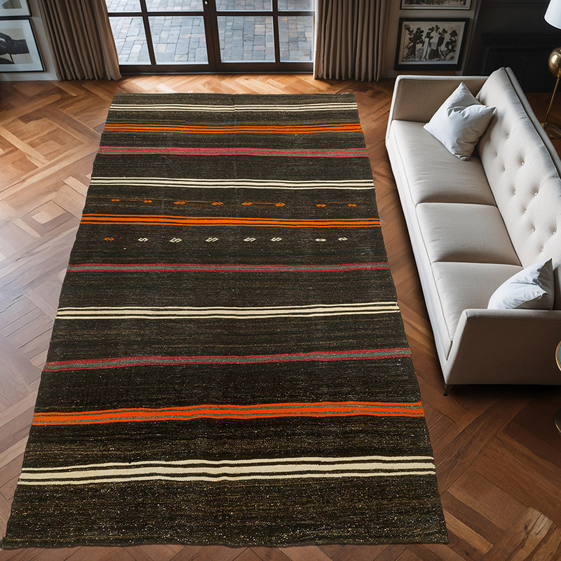 Alfombra Vintage Anatolian Kilim - 189 cm x 371 cm - K0076458