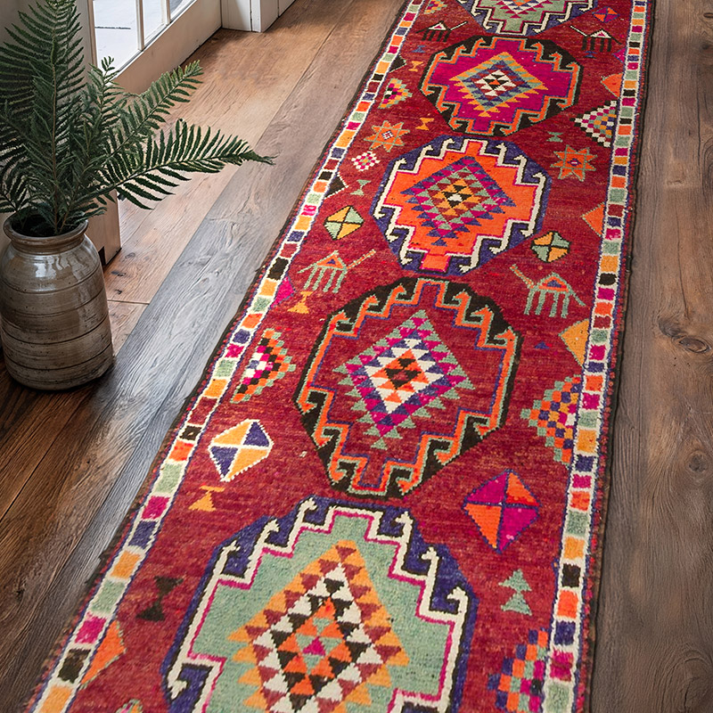 Alfombra Vintage de pasillo - 91 cm x 364 cm - K0076462